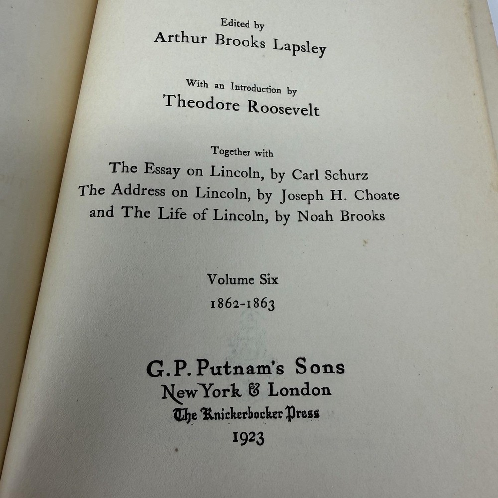 The Writings of Abraham Lincoln Vol 6, 1923, Constitutional Ed. GP Putnam's Sons - Picture 5 of 11